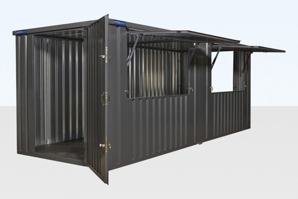 6m x 2m End Linked Flat Packed Kiosk Bundle (RAL7015) - Image 2